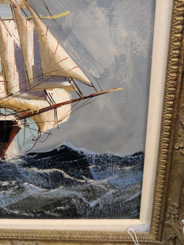 Ship on Rough Seas Oil Painting