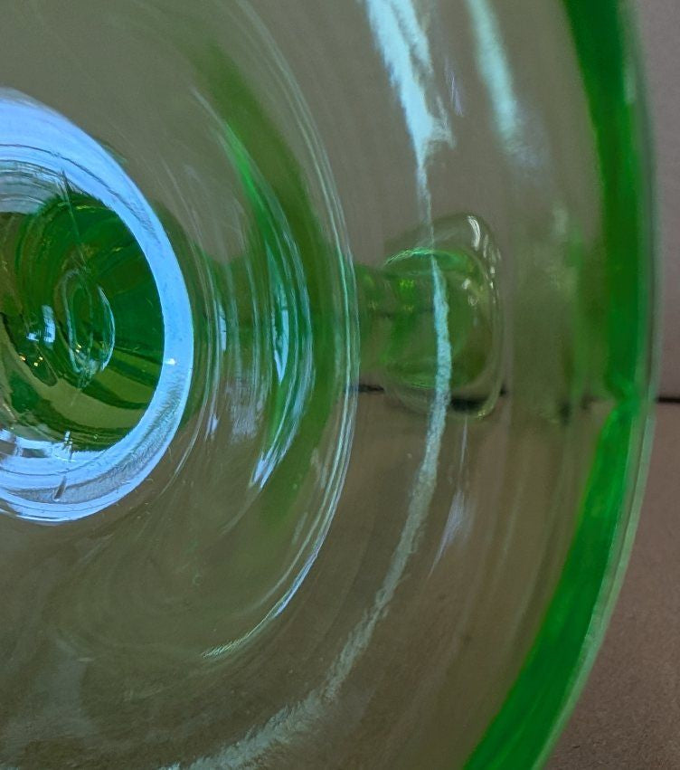 Uranium Glass Vaseline Glass Candlesticks