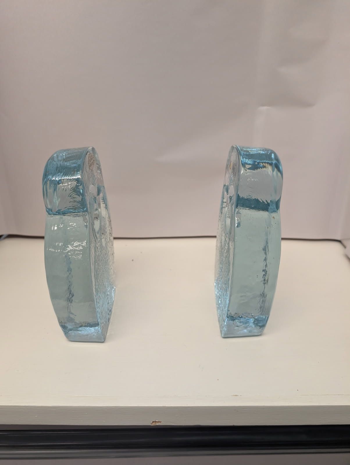 Blenko glass owl bookends