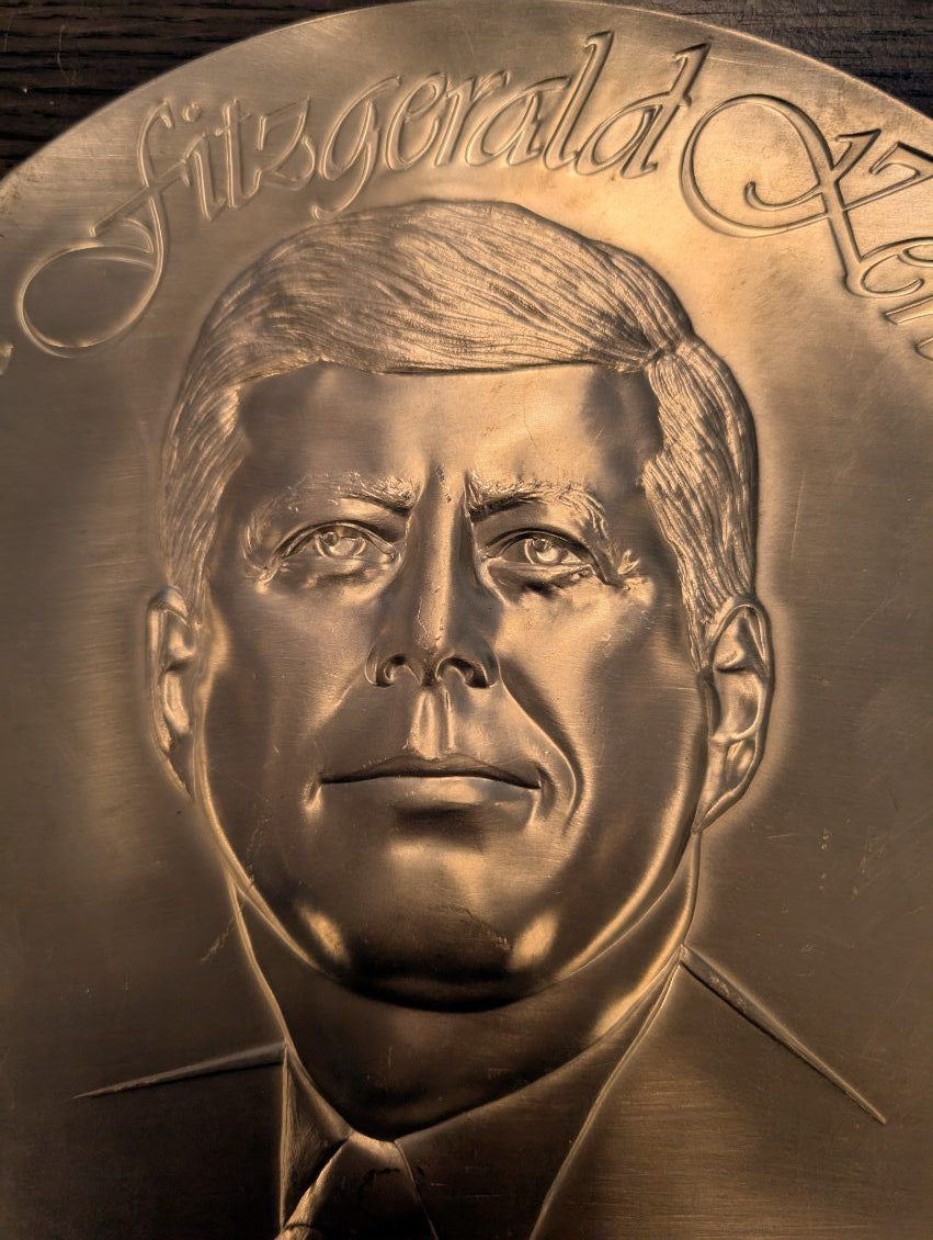 John F. Kennedy pewter plate