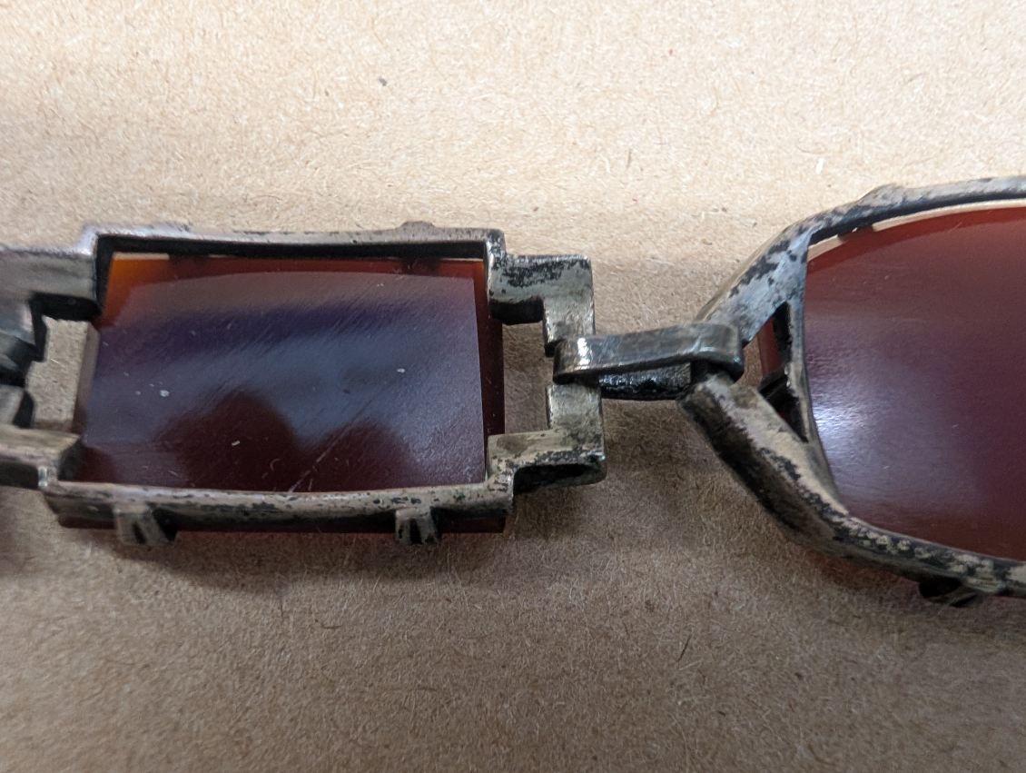 Antique Sterling Carnelian and Marcasite Bracelet&nbsp;