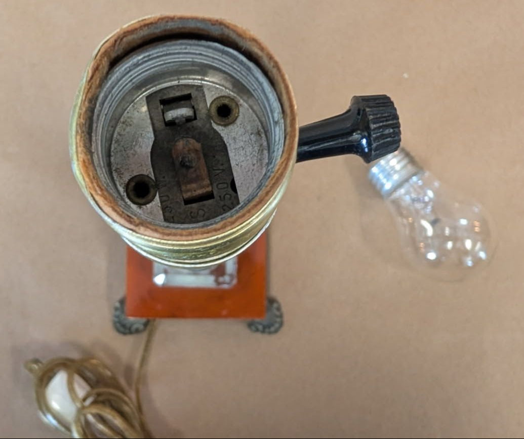 1940's Bakelite Lamp Amber and Clear