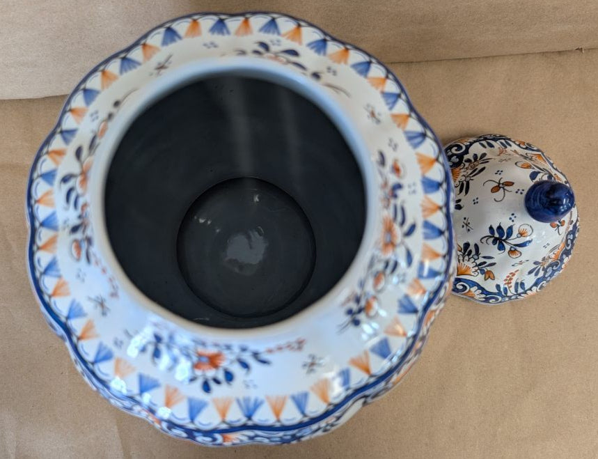 Gruyeres French Faience Covered Urn 