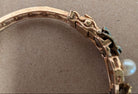 14KG Van Gogh enameled Bangle Bracelet - pansies, pearls, diamonds!