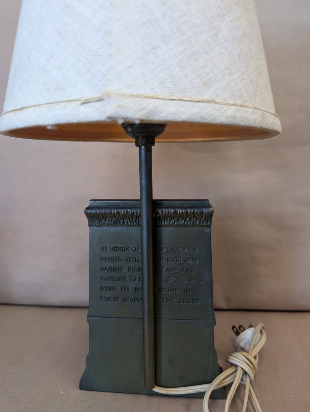 New Bedford whaler bookend lamp