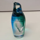 Fenton solid Art Glass Blue and Green Penguin figurine