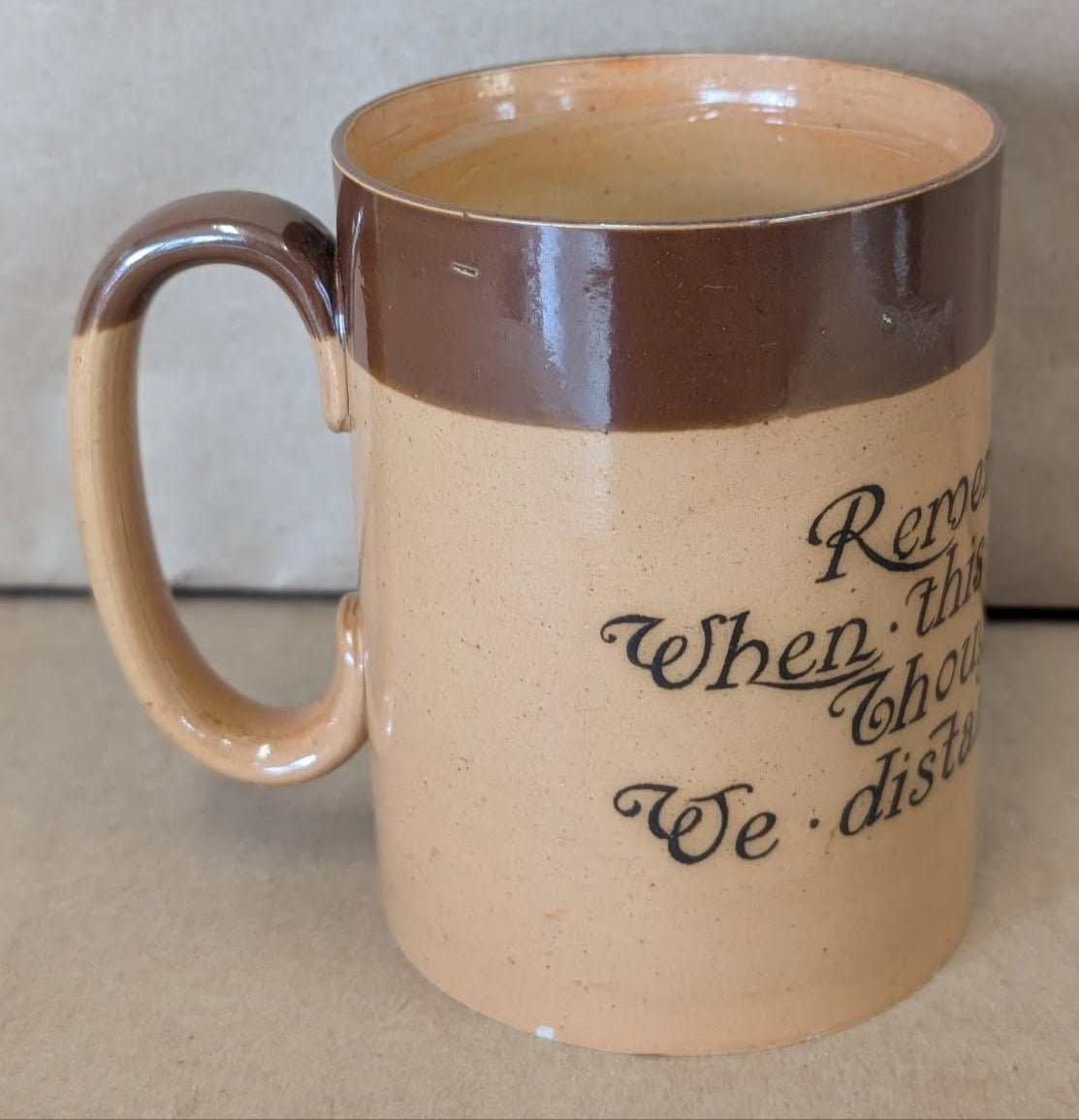 Royal Doulton Earthenware Tankard with Motto