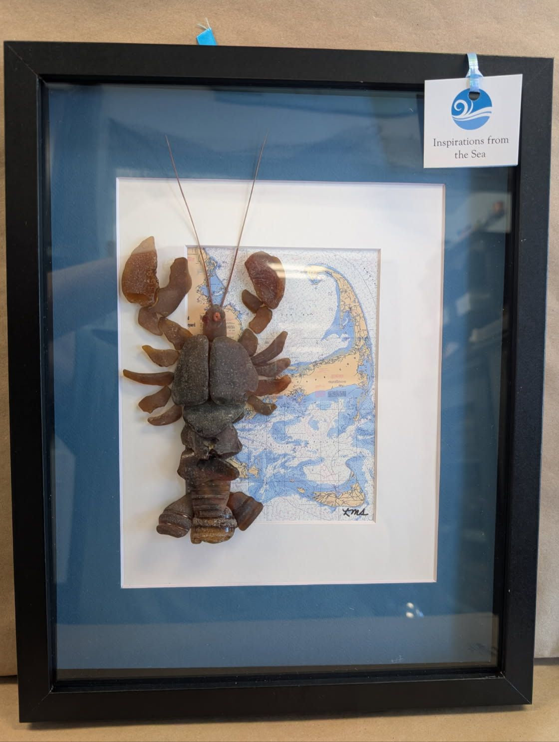 Cape Cod Lobster Sea Glass creation wall hanger
