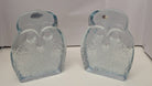 Blenko glass owl bookends