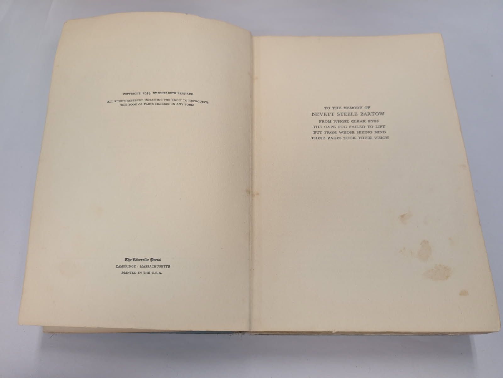 Cape Cod Narrow Land Reynard Book