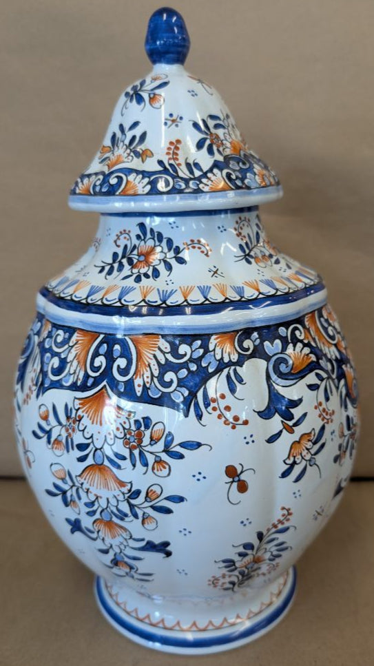 Gruyeres French Faience Covered Urn 