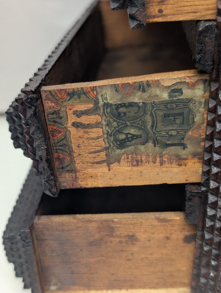 Tramp Art Antique Jewelry Box