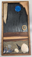 Seashell wood art beach