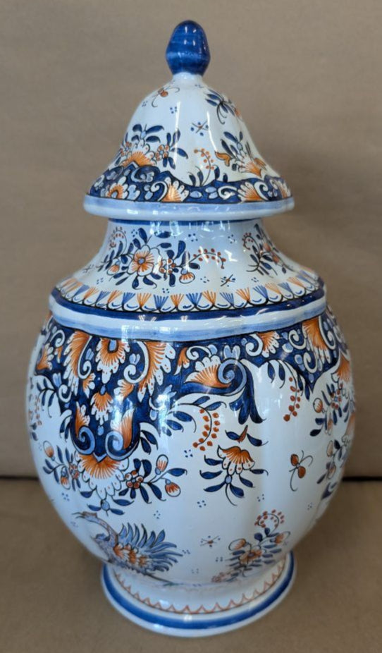 Gruyeres French Faience Covered Urn 