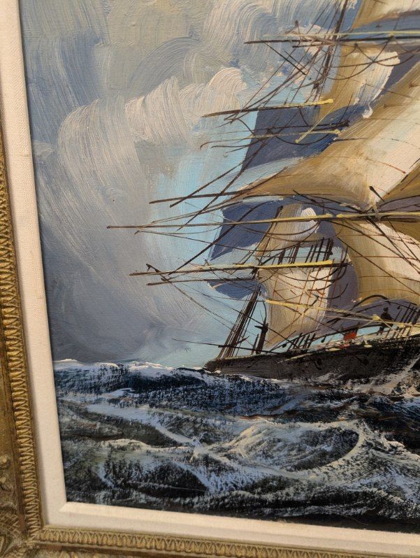 Ship on Rough Seas Oil Painting