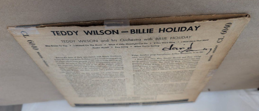 Teddy Wilson Billie Holiday long play 10" vinyl record