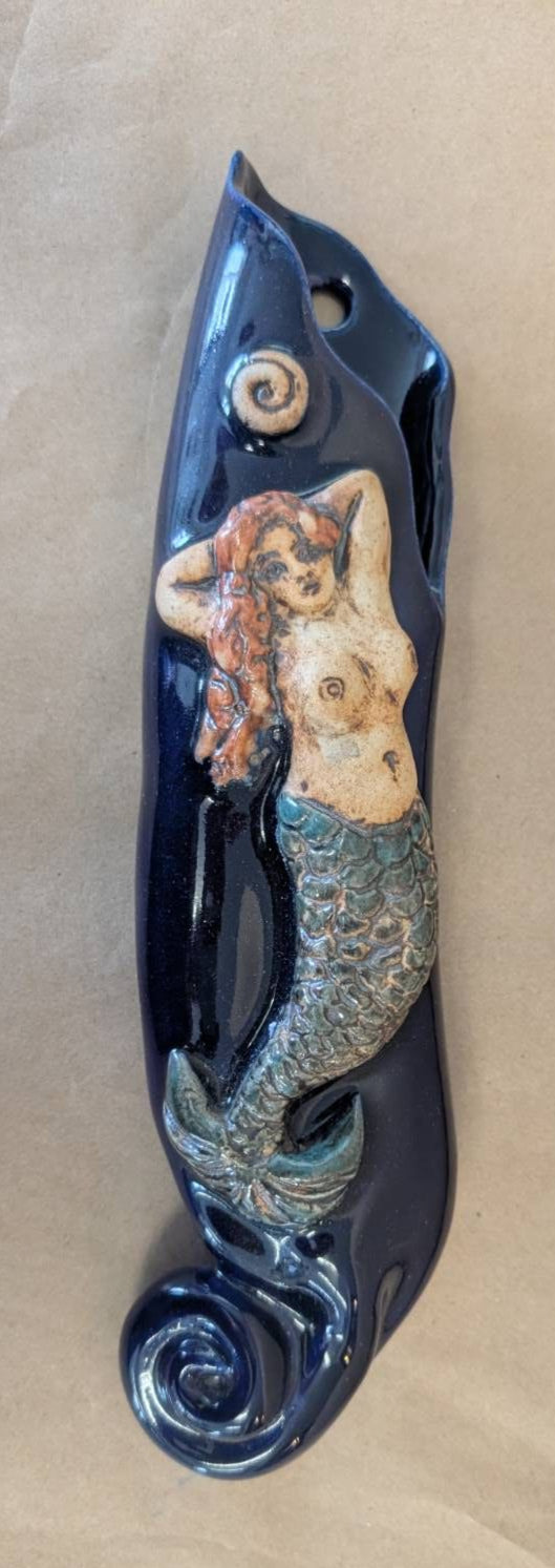 Pottery Mermaid Wall Sconce handmade