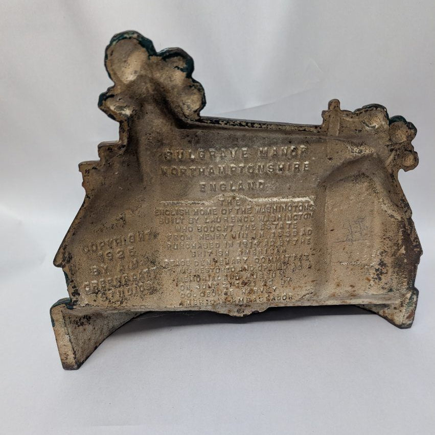 Cast Iron Sulgrave Manor Ancestral Home of George Washington in England 1925
