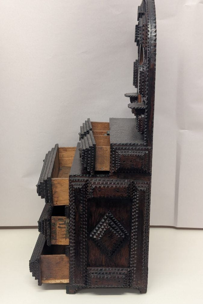 Tramp Art Antique Jewelry Box