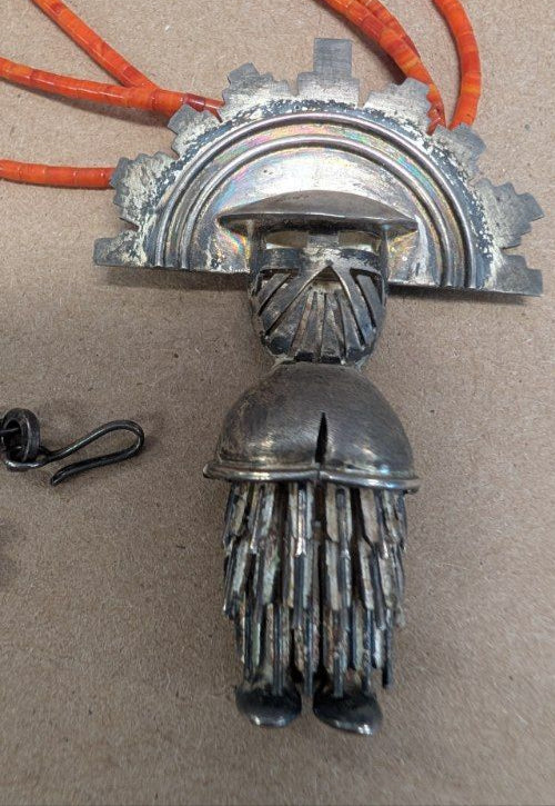 Sierra Small Bird Coral and Sterling Necklace 