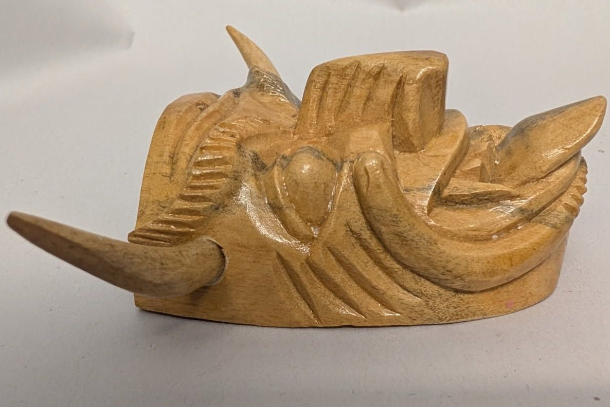 Vintage Mexican Guerrero Devil mini mask wearable as necklace.