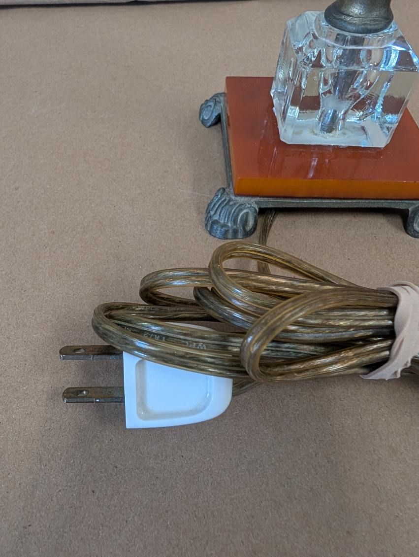 1940's Bakelite Lamp Amber and Clear