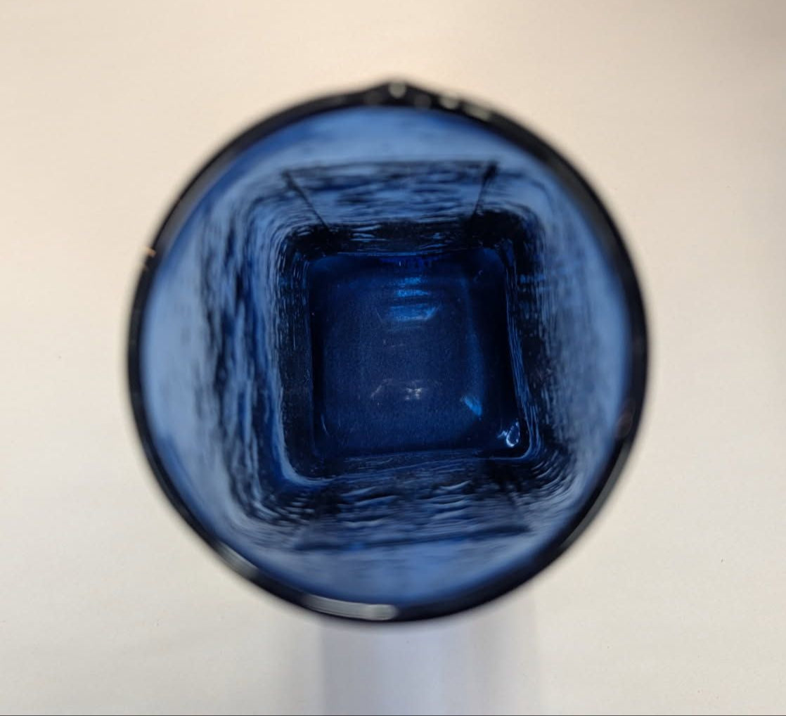 Camel Cigarettes cobalt glass vase