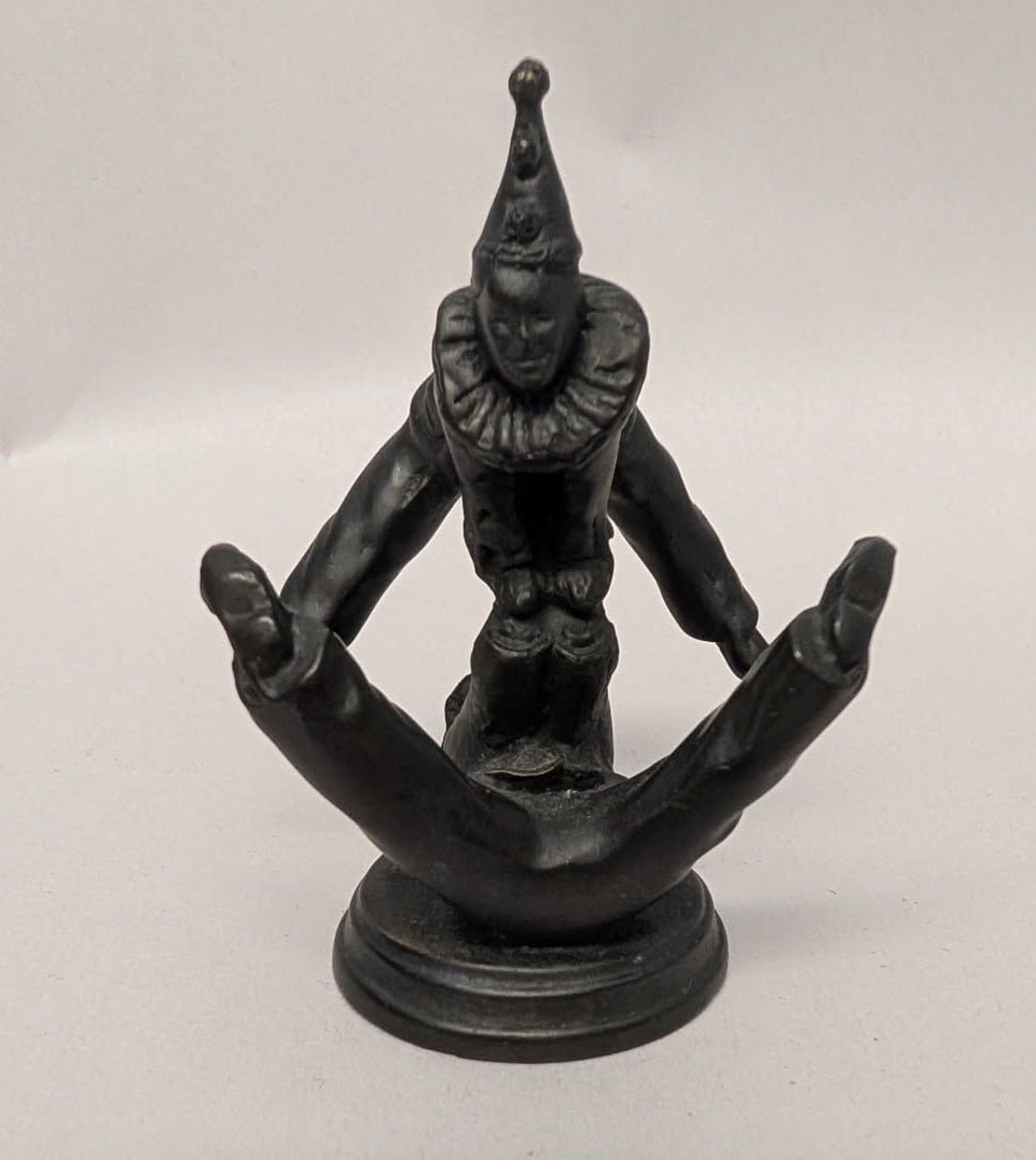 2 Bronze clown acrobats. 