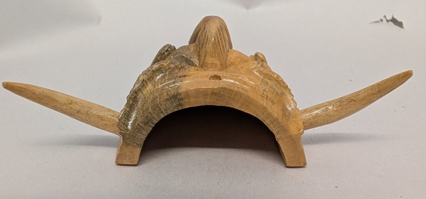 Vintage Mexican Guerrero Devil mini mask wearable as necklace.