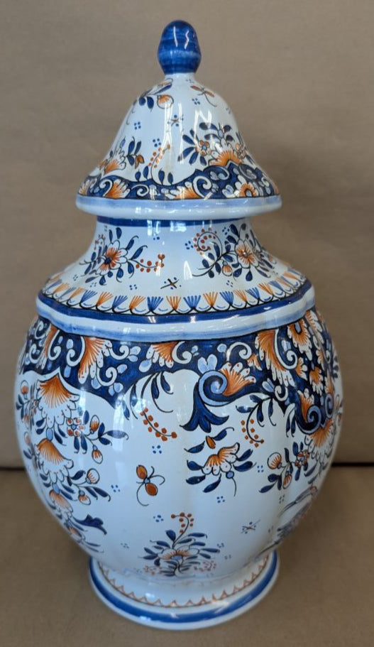 Gruyeres French Faience Covered Urn 