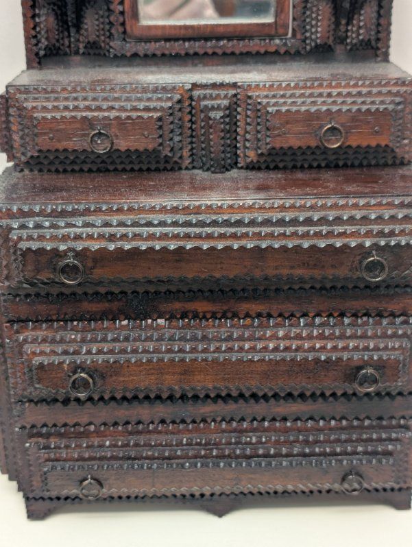 Tramp Art Antique Jewelry Box