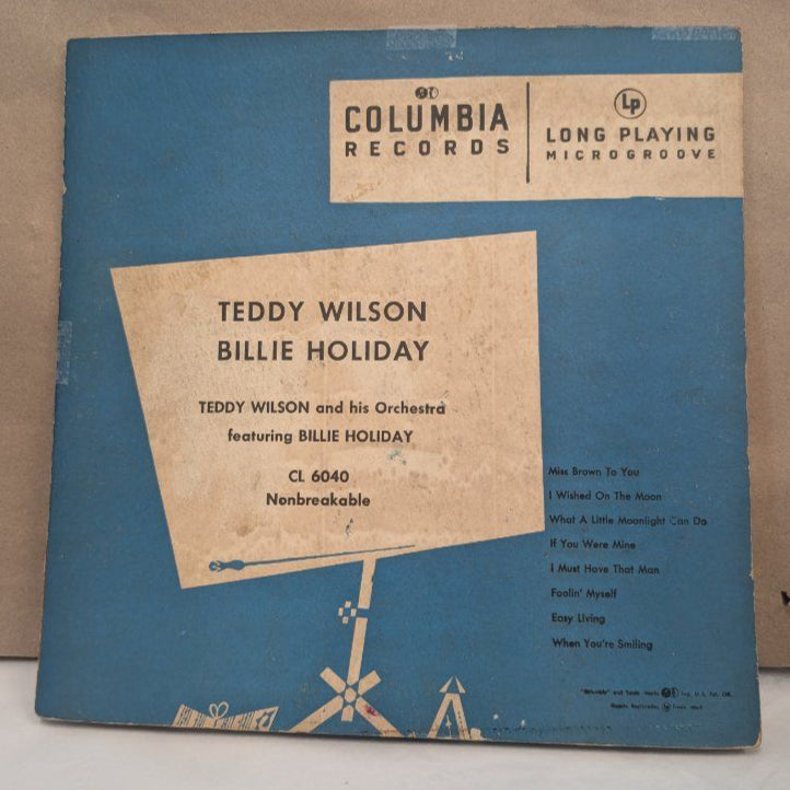 Teddy Wilson Billie Holiday long play 10" vinyl record