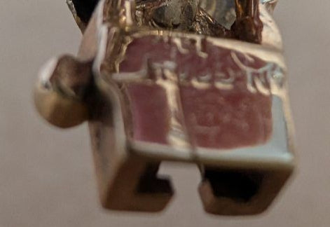 14KG Van Gogh enameled Bangle Bracelet - pansies, pearls, diamonds!