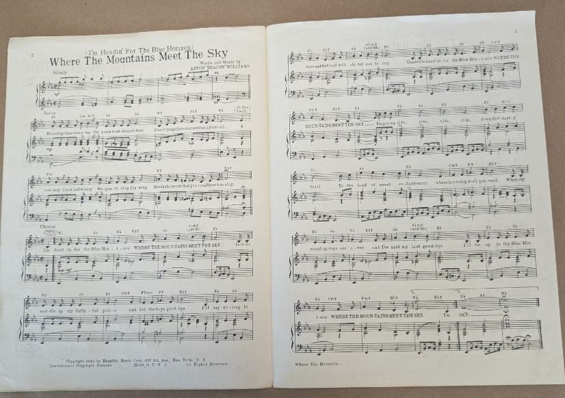 ('m headin' for the Blue Horizon) Where the Mountains Meet the Sky sheet music.
